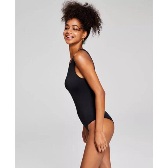 And Now This Plus Size Black Sleeveless High Neck Bodysuit NWT - Picture 4 of 7